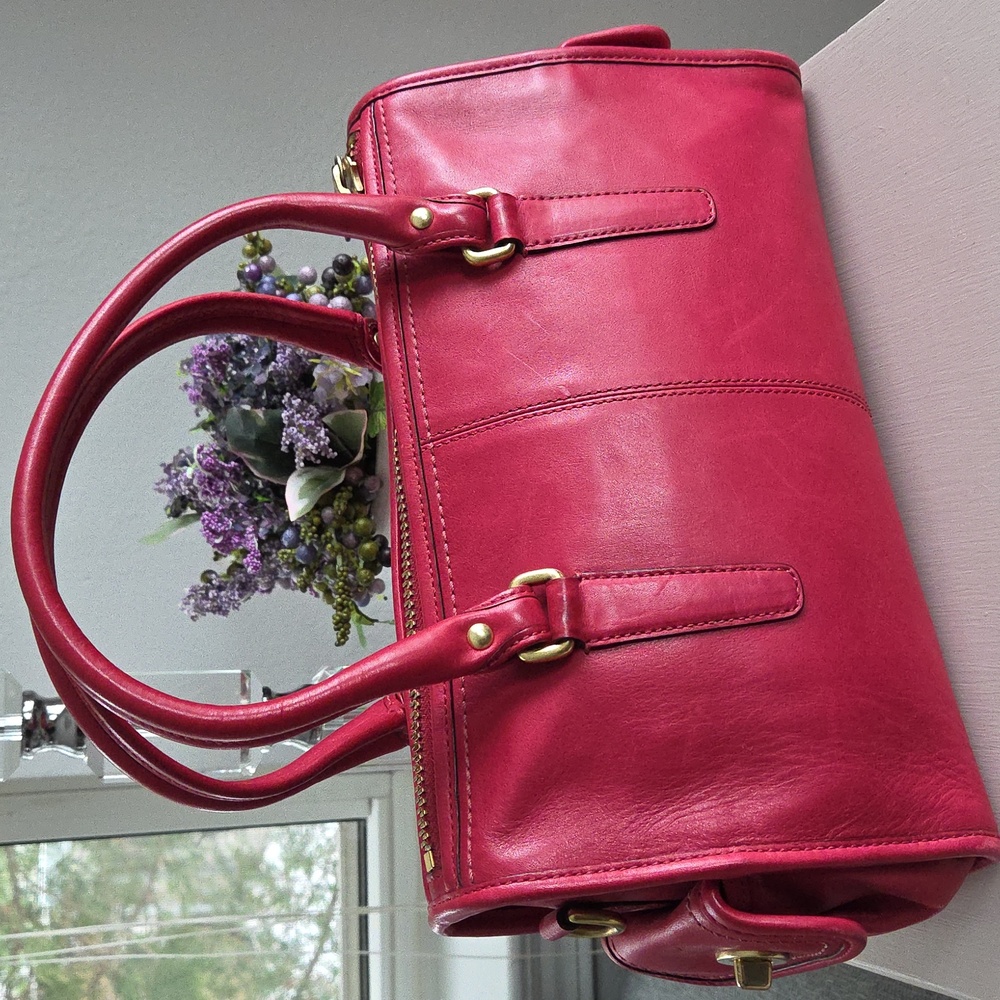 COACH Bleecker Street Limited Ed. Cranberry Barrett 65th Anniversary Leather Bag - Picture 11 of 17